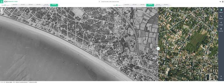 Remonter le temps depuis la carte de Cassini à nos jours sur la presqu'ile de guerande pour voir pornichet le pouliguen la baule avant apres