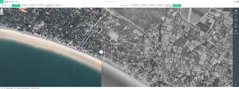 Remonter le temps depuis la carte de Cassini à nos jours sur la presqu'ile de guerande pour voir pornichet le pouliguen la baule avant apres
