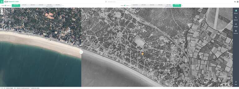 Avant / Après : Remonter le temps depuis la carte de Cassini à nos jours sur la presqu'ile de guerande pour voir Pornichet Le Pouliguen La Baule avant apres