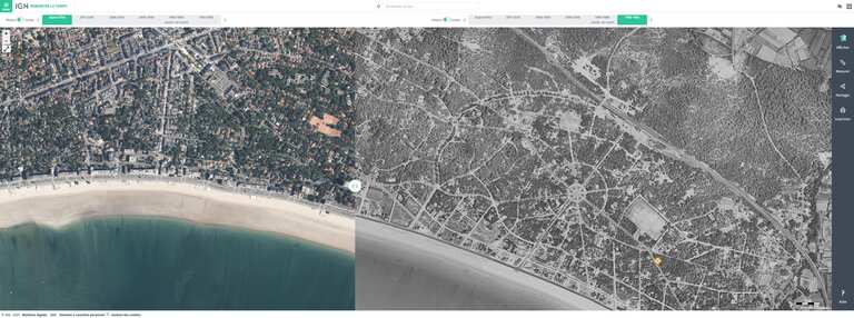 Avant / Après : Remonter le temps depuis la carte de Cassini à nos jours sur la presqu'ile de guerande pour voir Pornichet Le Pouliguen La Baule avant apres