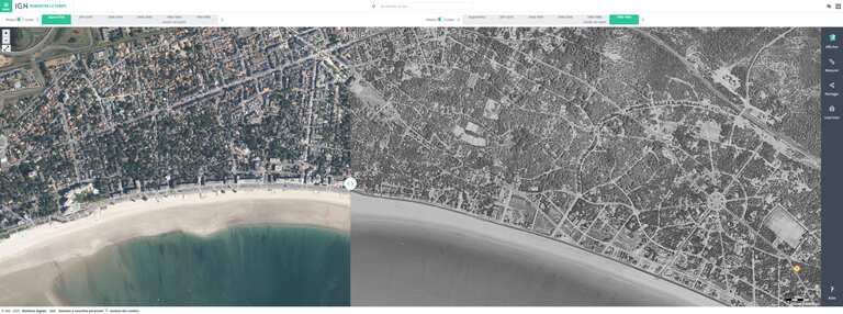 Avant / Après : Remonter le temps depuis la carte de Cassini à nos jours sur la presqu'ile de guerande pour voir Pornichet Le Pouliguen La Baule avant apres