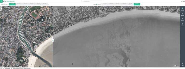 Avant / Après : Remonter le temps depuis la carte de Cassini à nos jours sur la presqu'ile de guerande pour voir Pornichet Le Pouliguen La Baule avant apres