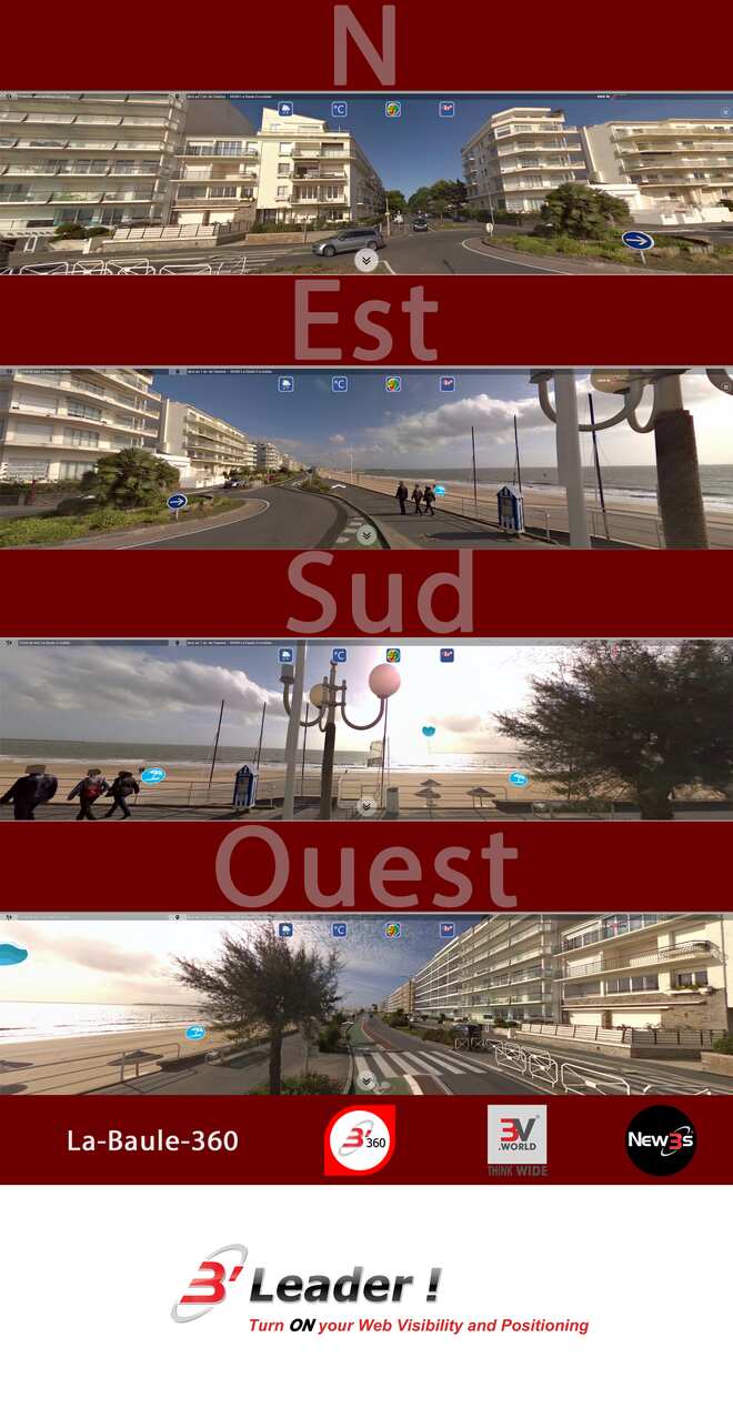 Immobilier Gaïta, Emeraude aux 7 bd. de l'Océan et 2 av. Saumur à La Baule 44500 -- Villa avec vue mer sans vis à vis - A louer - A vendre