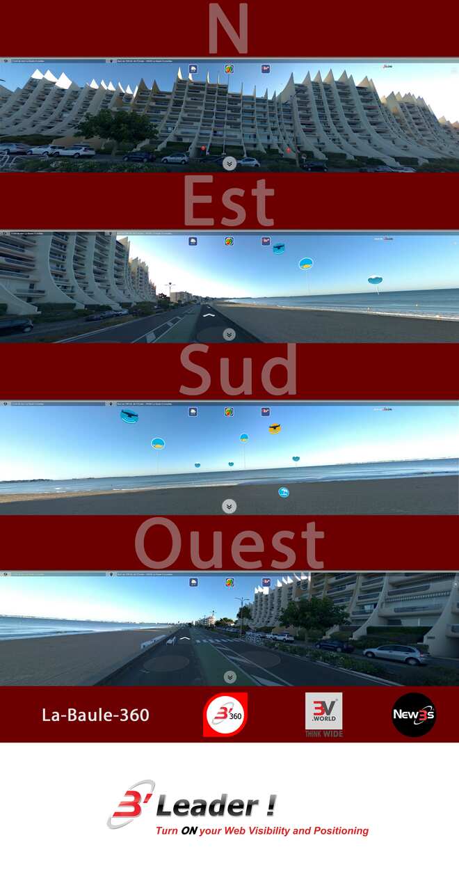 Immobilier Santa Cruz et Clipper B situés en face mer au 107 et 106 bd de l'océan à La Baule 44500 -- Appartements avec vue mer sans vis à vis - A louer - A vendre