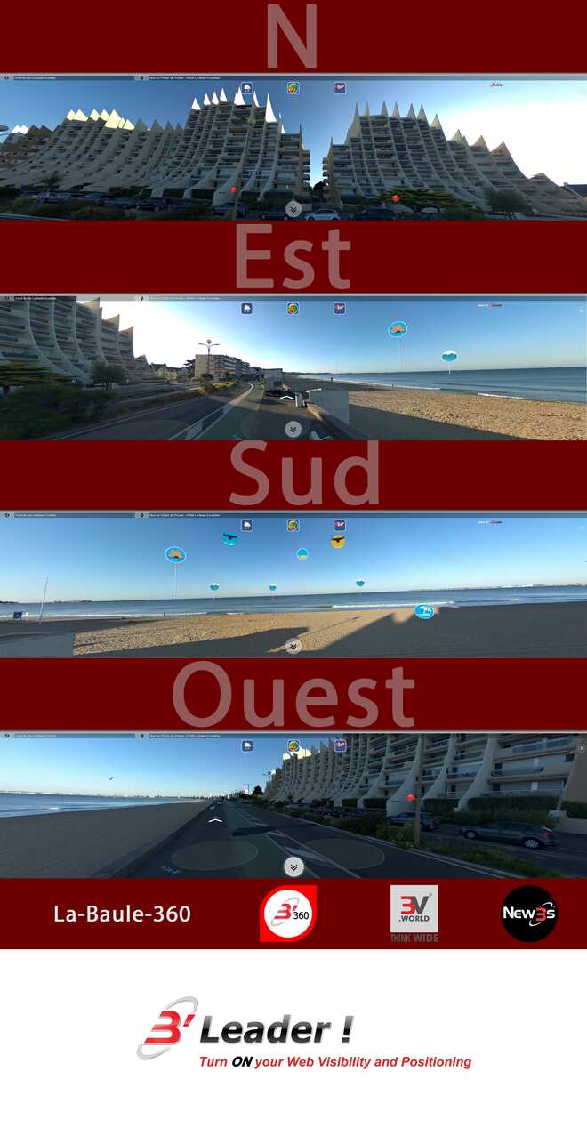 Immobilier Santa Clara 3 et Santa Clara 2 situés en face mer au 110 et 109 bd de l'océan à La Baule 44500 -- Appartements avec vue mer sans vis à vis - A louer - A vendre