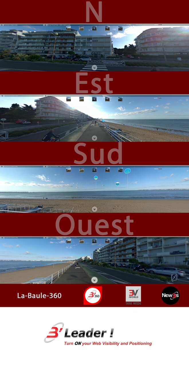 Immobilier Le Colisée et La Résidence B, A aux 2 av. des Flandres et 17, 16 bd de l'Océan à La Baule 44500 -- Villa avec vue mer sans vis à vis - A louer - A vendre