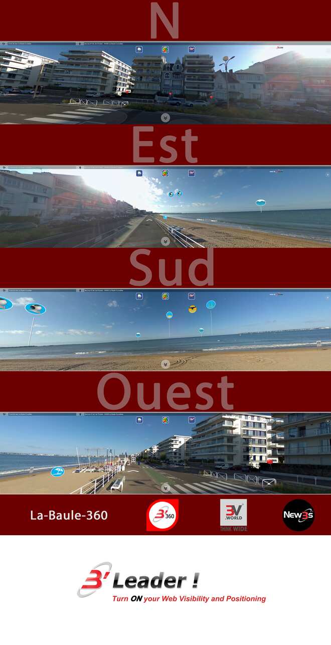 Immobilier Le Cristal et Paolina et Mahana aux 42, 41, 40 bd. de l'Océan bd. de l'Océan bd. de l'Océan à La Baule 44500 -- Villa avec vue mer sans vis à vis - A louer - A vendre