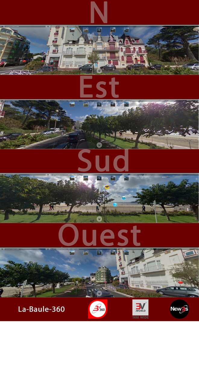 Immobilier Orphée, St Damien, St Cosme, SN33, Le Ruban Bleu aux 17, 16, 15, 14 espl. Lucien Barriere à La Baule 44500 -- Villa avec vue mer sans vis à vis - A louer - A vendre