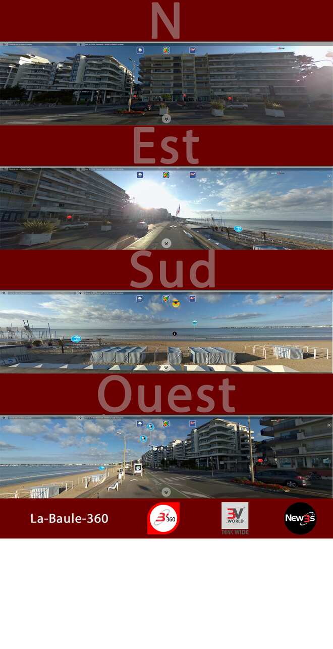 Immobilier Hôtel le Christina, Doux Soleil, Antares aux 26 ,25 bd. Hennecart et 2 av. de la Pierre Percée à La Baule 44500 -- Villa avec vue mer sans vis à vis - A louer - A vendre