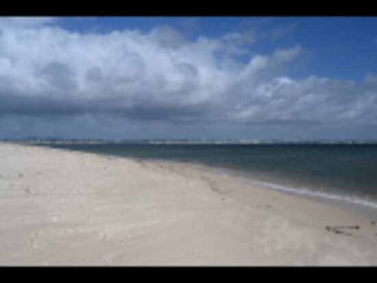 plage sur flanc Est de l'ile des Evens face à La Baule