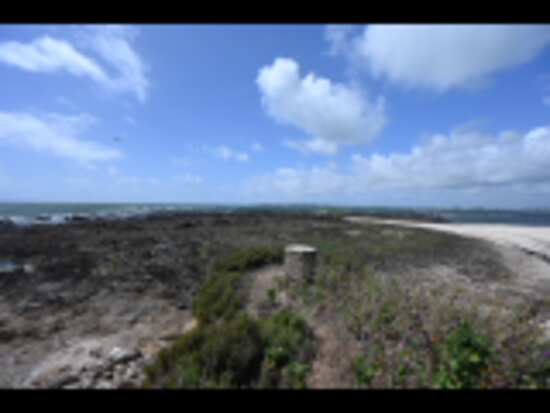 depuis le sommet de l'île des Evens face au grand large océan atlantique